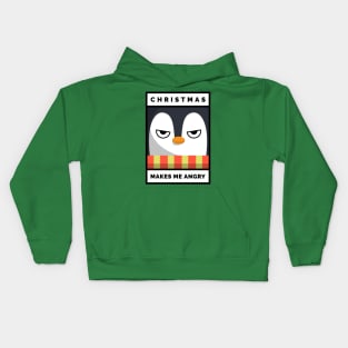 Christmas Makes me Angry - Penguin Christmas Kids Hoodie